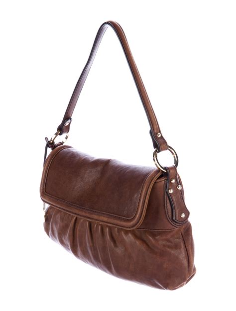 fendi leather flap handbag